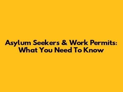 Asylum Seekers & Work Permits: What You Need To Know