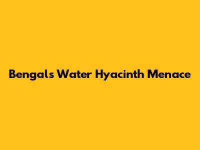 Bengal's Water Hyacinth Menace