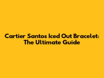 Cartier Santos Iced Out Bracelet: The Ultimate Guide