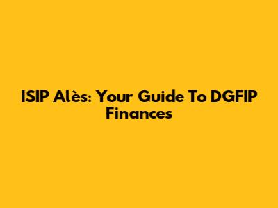 ISIP Alès: Your Guide To DGFIP Finances