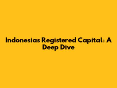Indonesia's Registered Capital: A Deep Dive