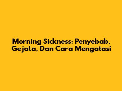 Morning Sickness: Penyebab, Gejala, Dan Cara Mengatasi