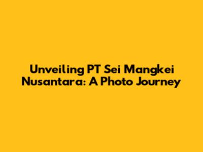 Unveiling PT Sei Mangkei Nusantara: A Photo Journey